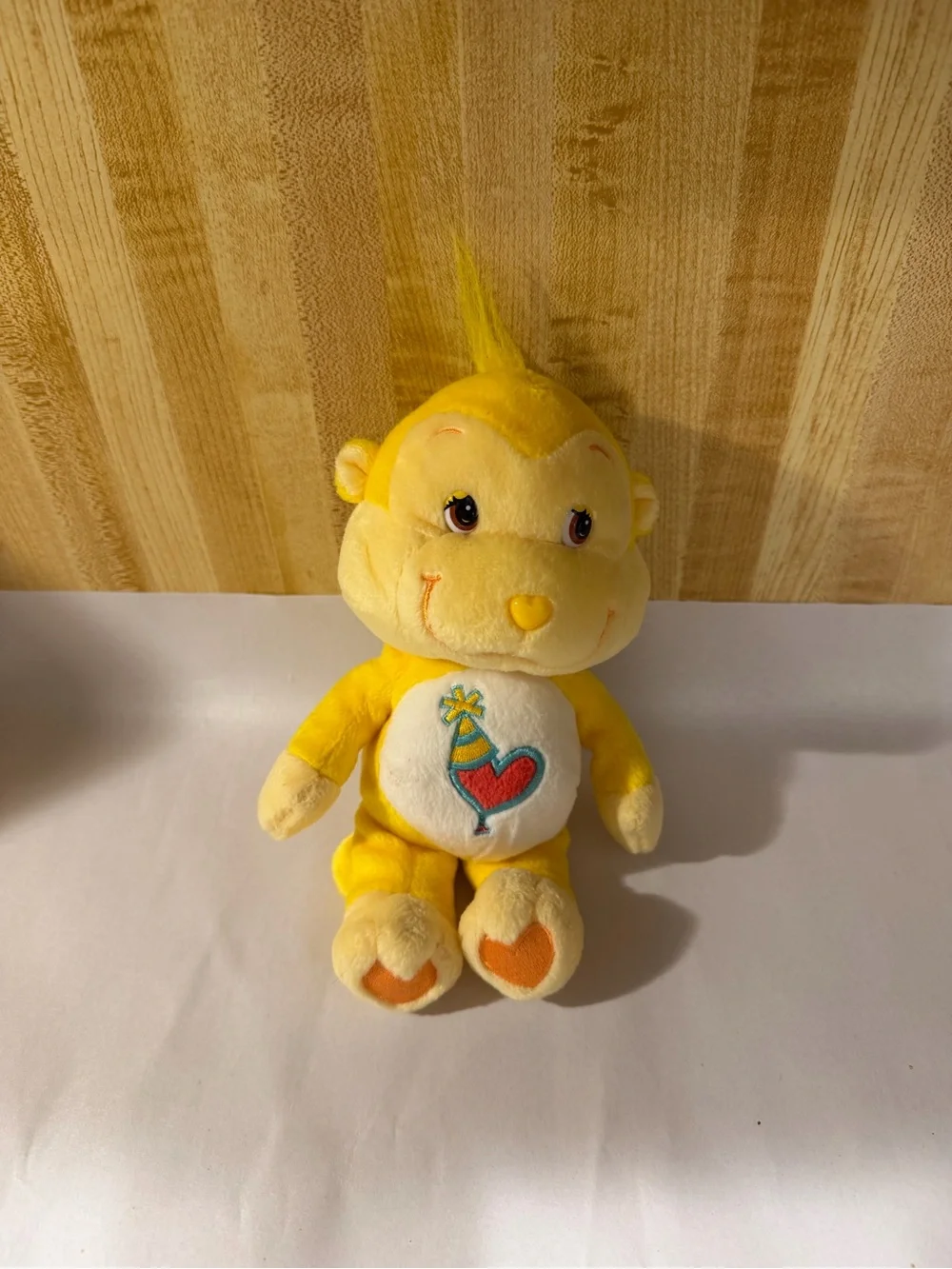Vintage 2004 Care Bear Cousins Yellow Playful Heart Monkey Plush Stuffed Animal